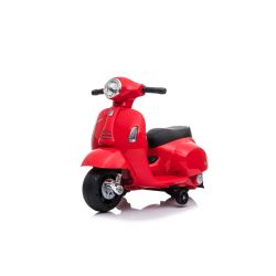 Električni motocikl Vespa GTS, crveni, sa pomoćnim kotačima, Licenca, Baterija 6V, Kožno sjedište, Motor 30W