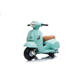 Električni motocikl Vespa GTS, tirkizna, sa pomoćnim kotačima, Licenca, Baterija 6V, Kožno sjedište, Motor 30W