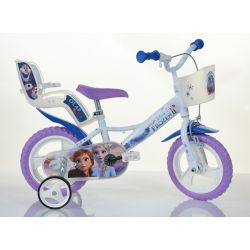 DINO bicikli - Dječji bicikl 12" 124RLFZ3 sa sjedalicom za lutku i košarom - Frozen 2 2019