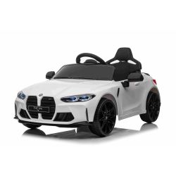 BMW M4 električni auto, bijeli, 2.4 GHz daljinski upravljač, USB / Aux ulaz, ovjes, 12V baterija, LED svjetla, 2 X MOTOR, ORIGINALNA dozvola