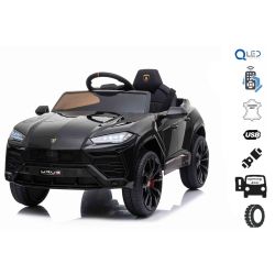 Dječji auto na akumulator Lamborghini Urus, 12V, 2,4 GHz daljinsko upravljanje, USB / SD ulaz, ovjesi, vrata na otvaranje, mekani EVA kotači, 2 X MOTOR, crni, ORIGINAL licenca