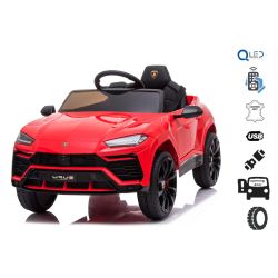 Dječji auto na akumulator Lamborghini Urus, 12V, 2,4 GHz daljinsko upravljanje, USB / SD ulaz, ovjesi, vrata na otvaranje, mekani EVA kotači, 2 X MOTOR, crveni, ORIGINAL licenca