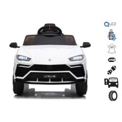 Dječji auto na akumulator Lamborghini Urus, 12V, 2,4 GHz daljinsko upravljanje, USB / SD ulaz, ovjesi, vrata na otvaranje, mekani EVA kotači, 2 X MOTOR, bijeli, ORIGINAL licenca