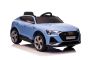 Električni autić Audi E-tron Sportback 12V, plavi, široko jednosjedno sjedalo s pojasom u tri točke, 2.4 GHz daljinski upravljač, USB/AUX ulaz, ovjes, litijeva baterija, LED svjetla, 2 X 25W motor, ORIGINALNA registracija